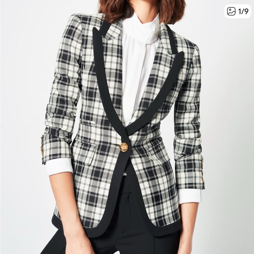Smythe Plaid Women's Blazer with Black Trim NWOT